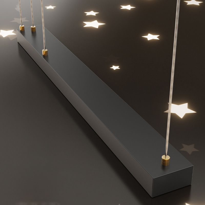 Acrylic Linear LED Island Light Contemporary Simplicity Hanging Lamp for Dining Room