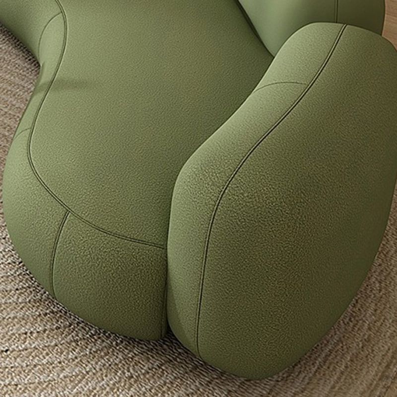 Contemporary Wool Curved Sofa Armless Sofa for Living Room, Apartment