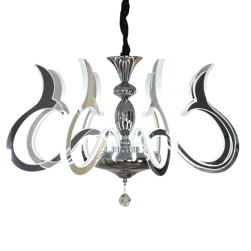 Modern Style Geometric Shape Chandelier Metal LED Hanging Light for Bedroom