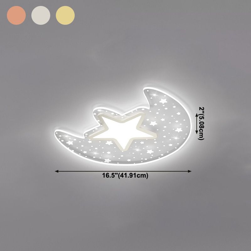 Lámpara de techo de forma de luna nórdica moderna Aluminio 2-Montaje de descarga de luz para dormitorio