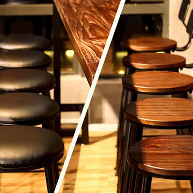 Industrial 1/2/6/11 Pieces Solid Wood Bar Table Set Fixed Counter Set