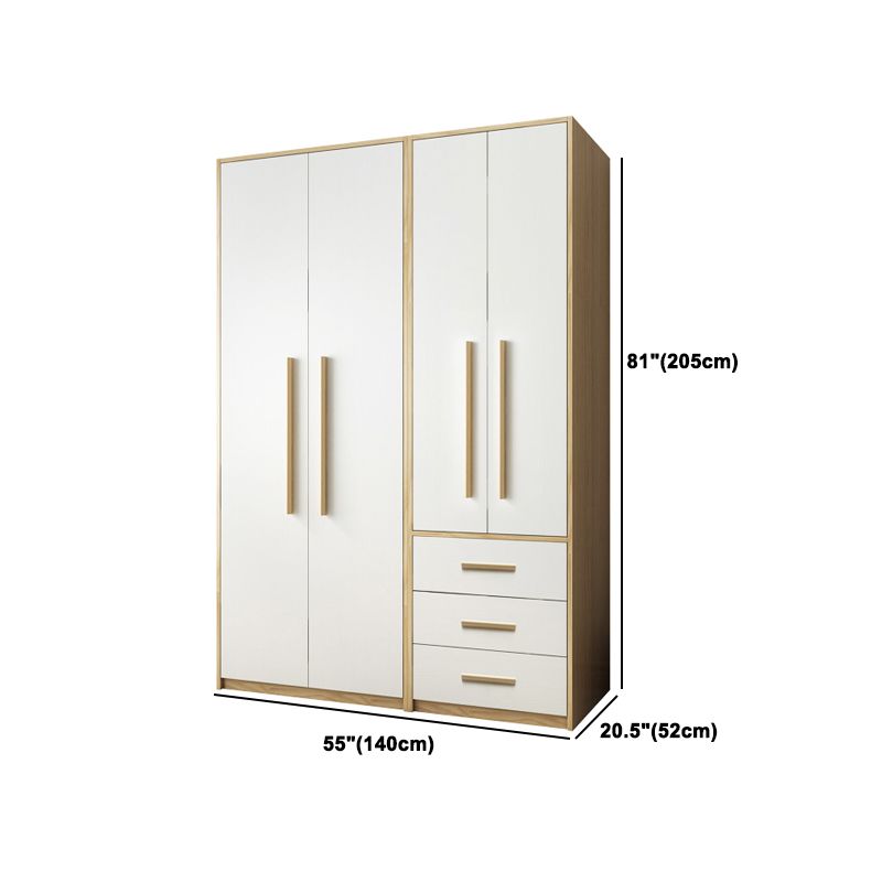 Modern Style Home Wardrobe Armoire Solid Wood and Engineered Wood Wardrobe Cabinet
