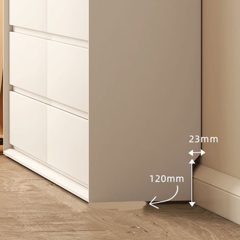 Contemporary Horizontal Double Dresser White Wood Storage Dresser with Drawers for Home