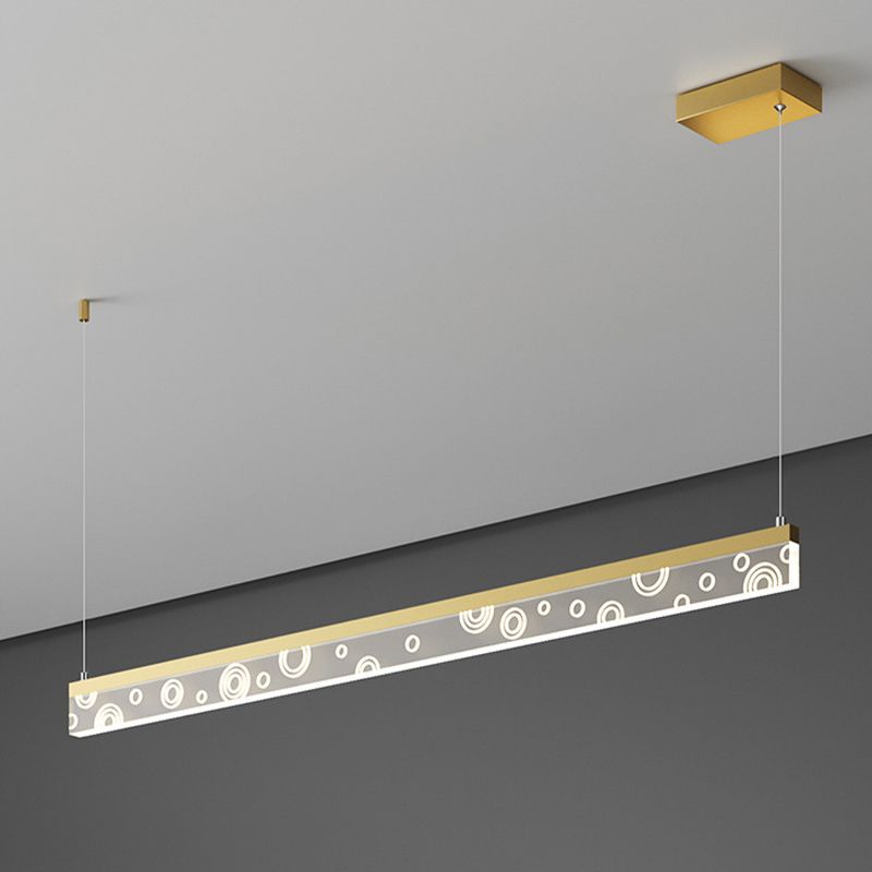 Minimalist Circle Print Suspension Lamp Aluminum Dining Room LED Island Light