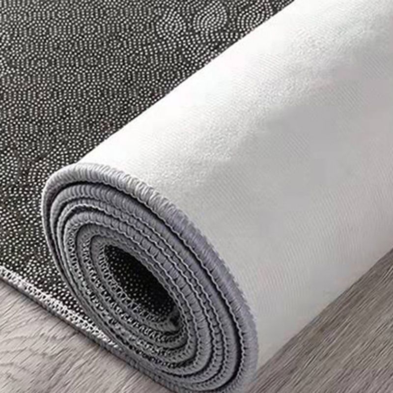 Polyster Rectangle Area Carpet Bedroom Geometric Printed Contemporary Non-Slip Backing