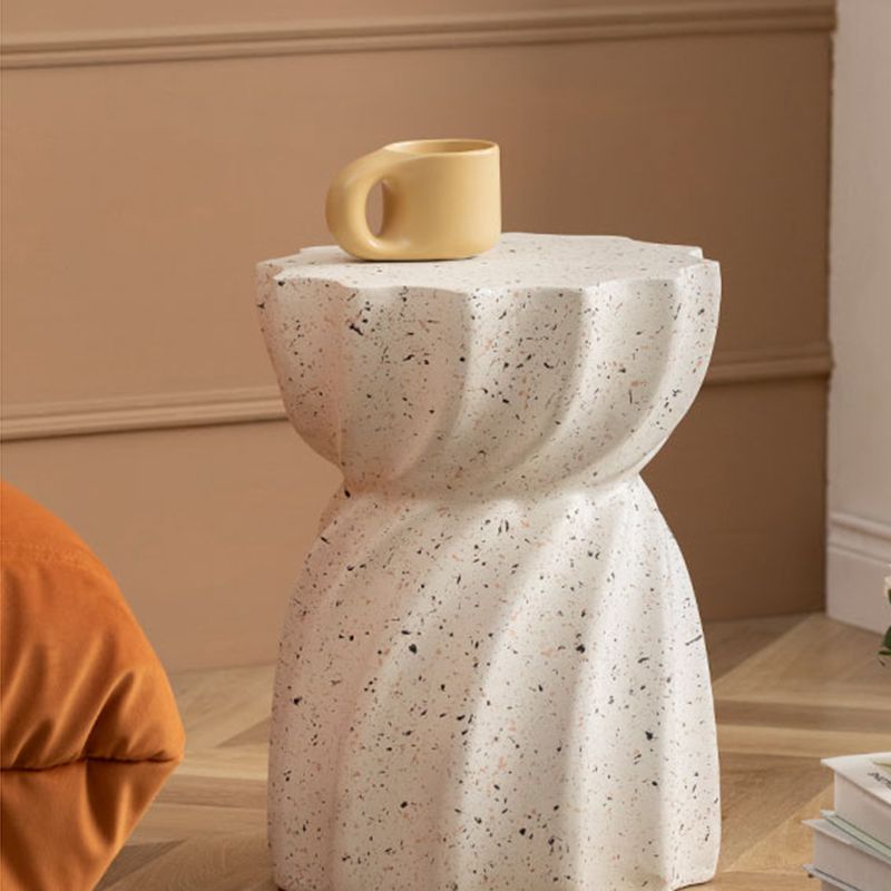 Contemporary Geometric Accent Side Table Marble Gold End Table