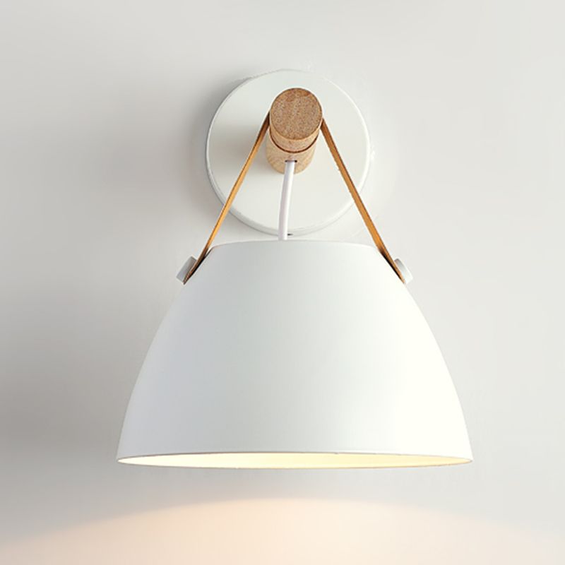 Modern Simple Wall Light Dome Shape Wooden Wall Lamp for Living Room