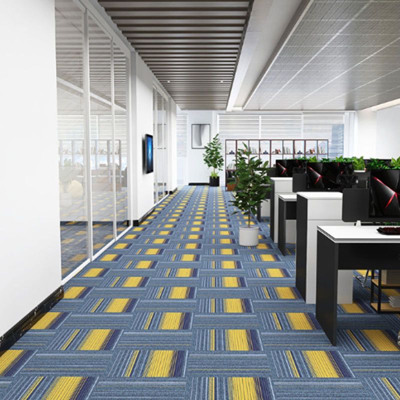 Indoor Carpet Tiles Geometric Print Level Loop Office Carpet Tiles