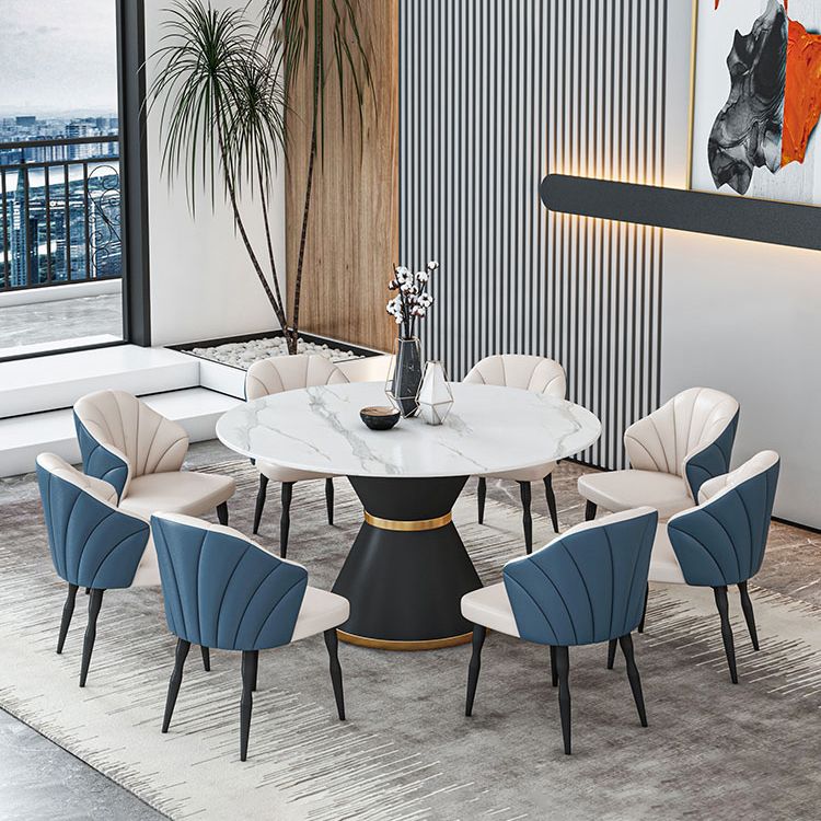1/2/7/9 Pcs Metal Contemporary Dining Room Set with Round Table Dinette Set