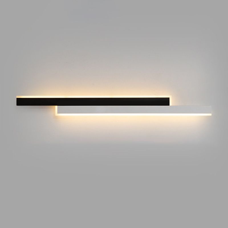 Modernism White/Black 2-Light Wall Mounted Sconce Linear LED Wall Light