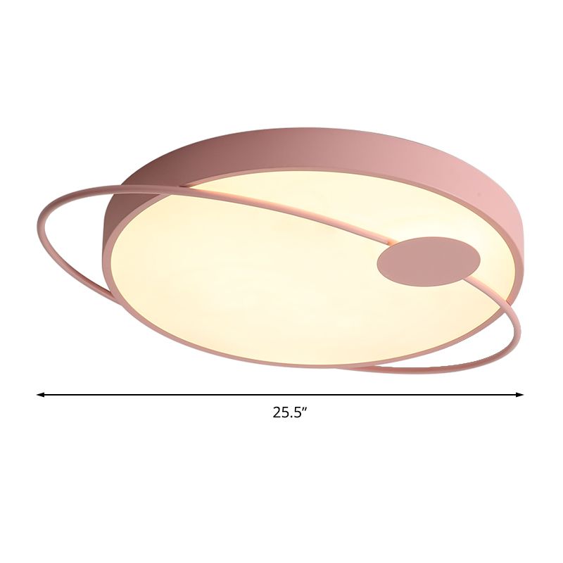 18 "/21.5" /25.5 " W Round Ceiling Flush Mount Nordic Style Acryl LED Blau/Pink Flush Light Fassung in Warm/White Light