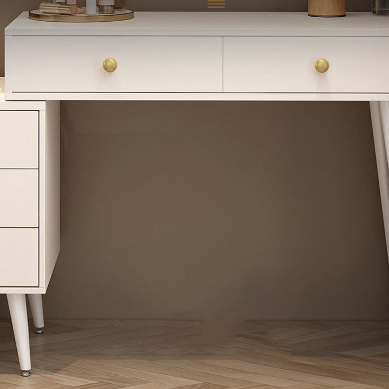 Modern White Solid Wood Makeup Vanity Desk Bedroom Vanity Dressing Table Set
