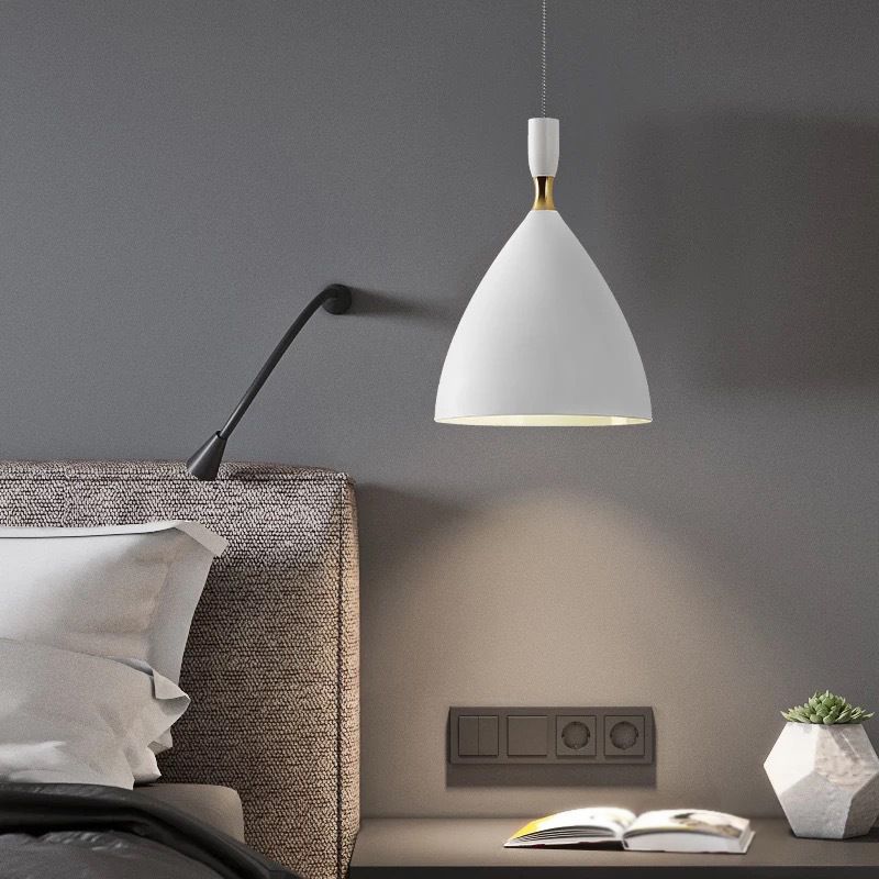 Lámpara colgante de luz colgante moderna con un solo colgante con sombra de hierro forjado