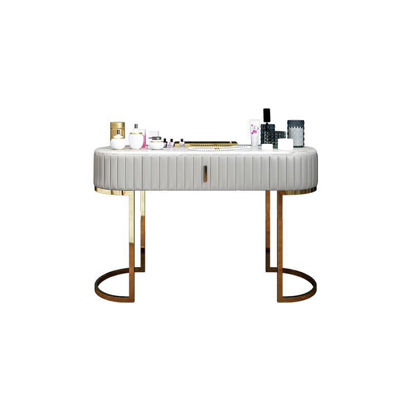 Wood Vanity Set with Stool and Mirror Stone Top Vanity in Grey