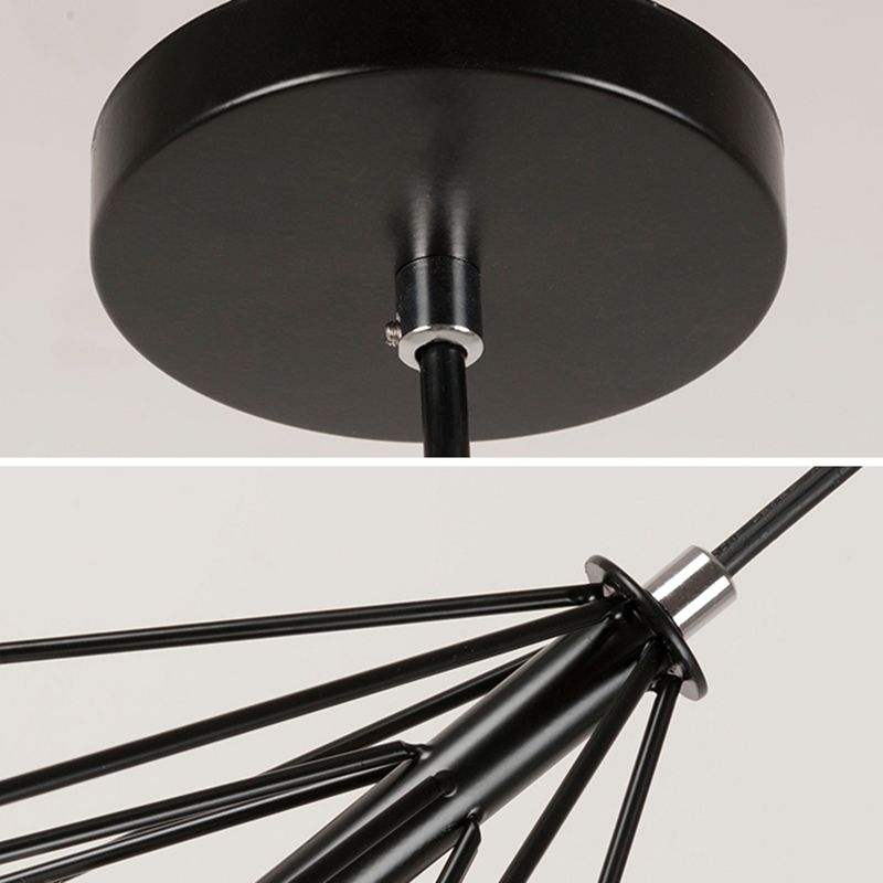 1 pendentif en diamant léger pendentif de plafond en métal industriel avec cordon suspendu pour restaurant