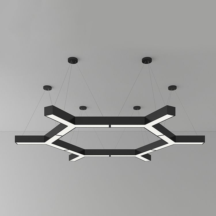 Modern Style Y Shape Pendant Light Metal LED Hanging Lamp Fixture for Office