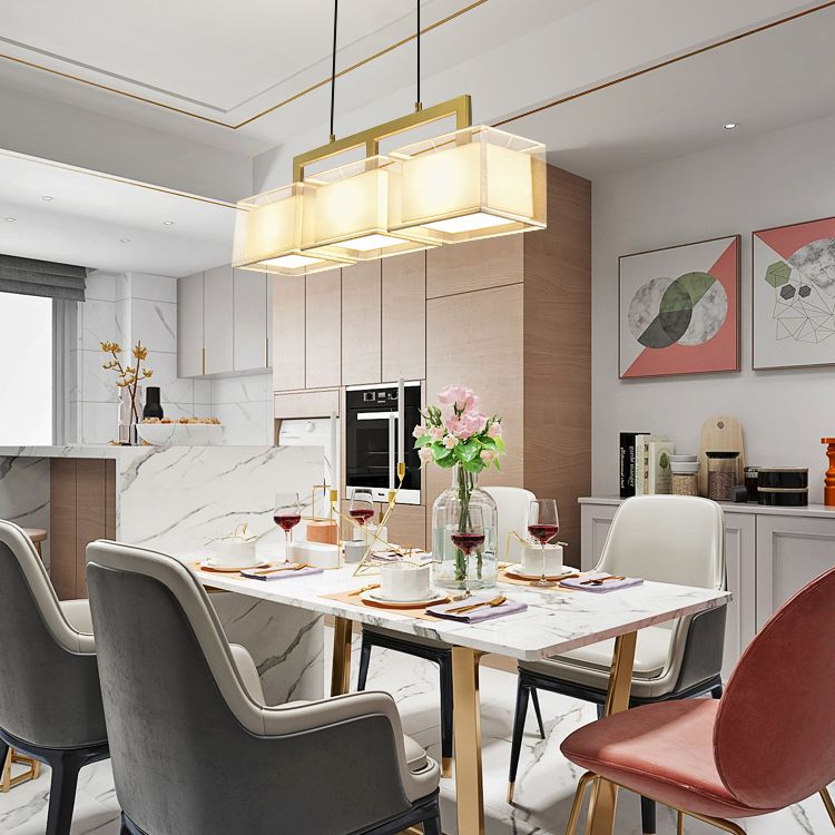 Modern Kitchen Island Lighting Cube Island Lighting Metal 3 Light Island Lights