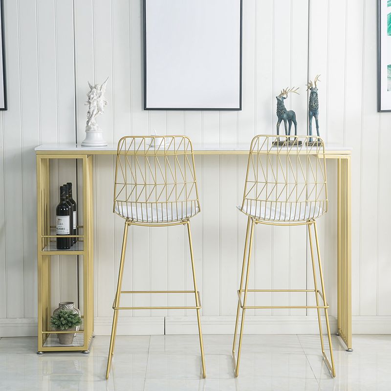 Glam Pub Height Dining Table Double Pedestal Counter Wine Table