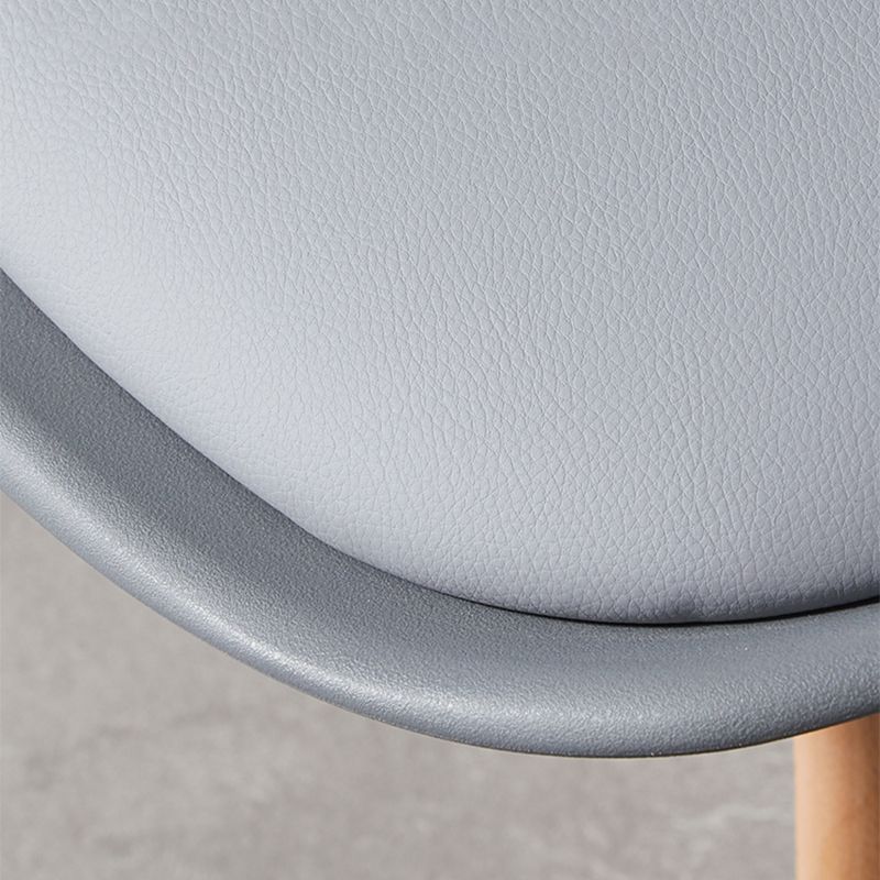 Contemporary Wood Dining Room Chairs Faux Leather Dining Armless Chairs for Home Use