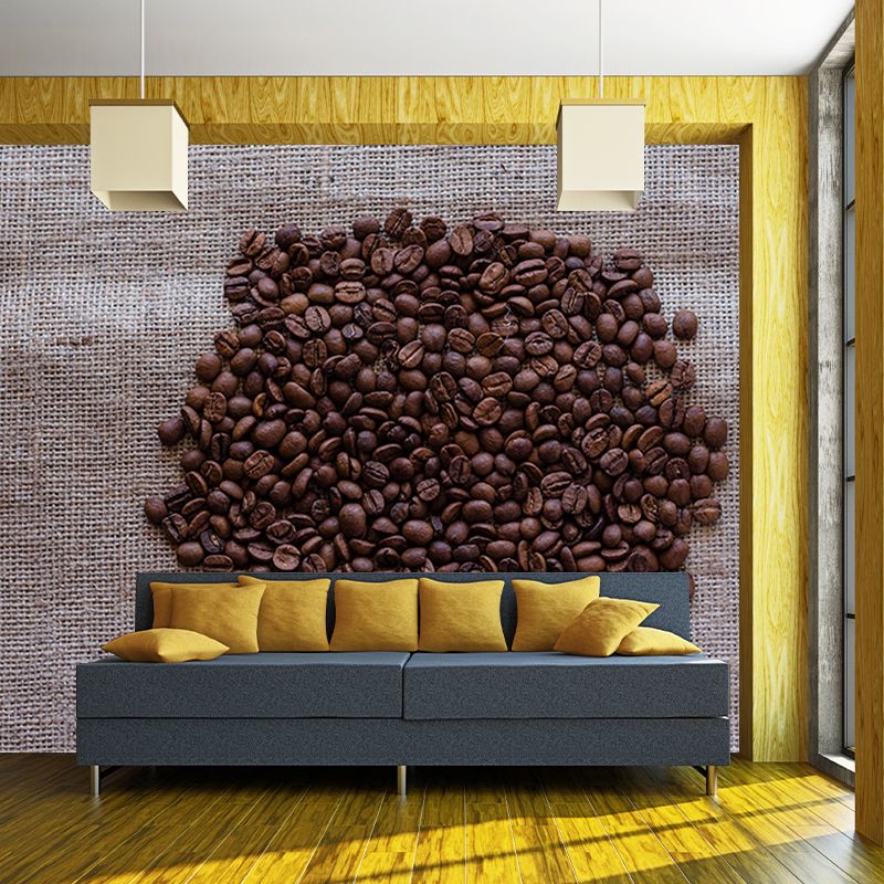 Roasted Coffee Beans Mural for Coffee Shop Mildew Resistant Wall Covering