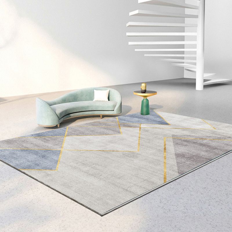 Tapis moderne à blocs de couleurs, en Polyester, résistant aux taches, pour l'intérieur, pour la décoration de la maison