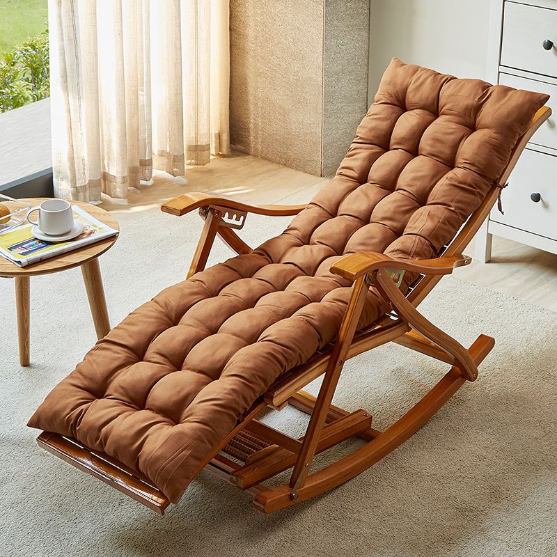Modern Rocking Chair Bamboo Rocker Chair with Removable Cushions
