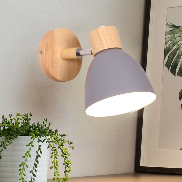 Prononi leggeri a parete in legno contemporanei con a parete a doppio cono a parete montata per camera da letto