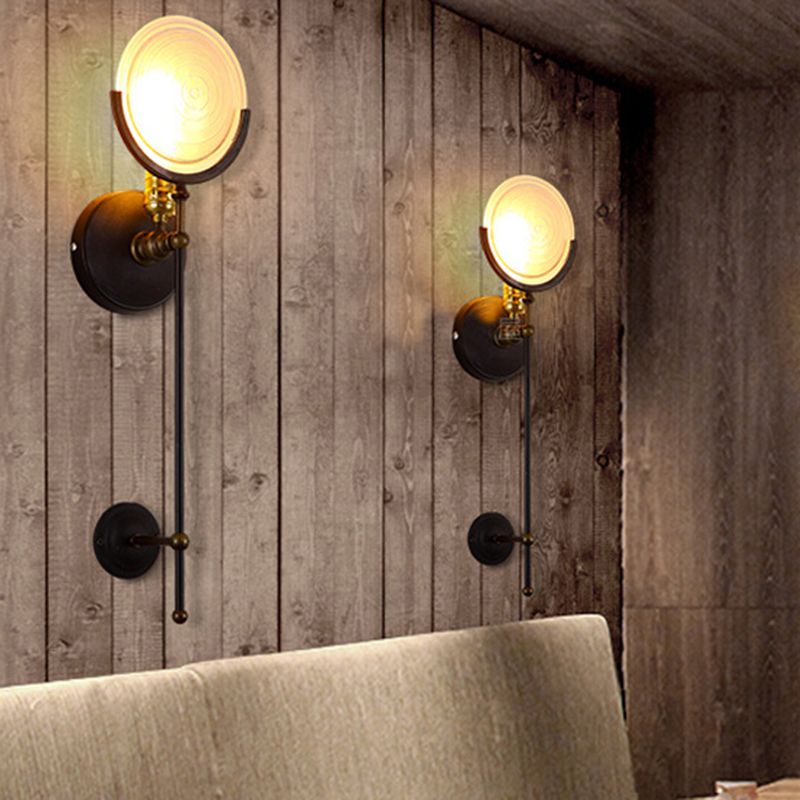 Vintage Industrial Disc Wand Monting Lighting Glaswandmontage Beleuchtung für Bett