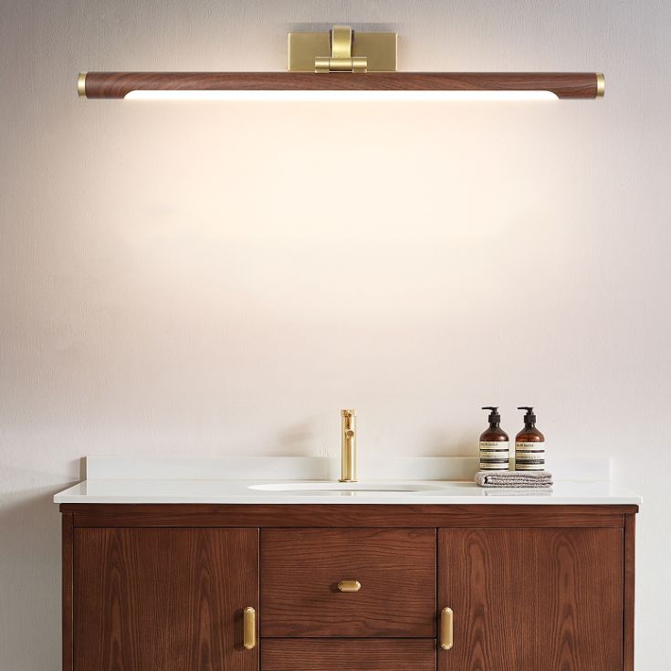 Mount mural linéaire moderne LAMPE MUR MUR-LUMIÈRE DE BOIS 1 LIGHT pour la salle de bain