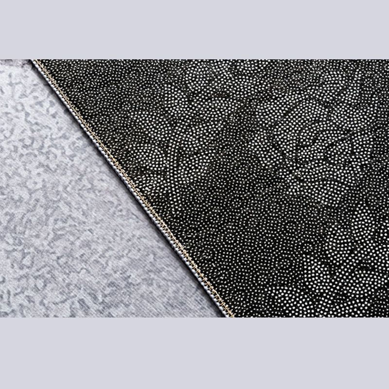 Modern Color Block Rug Polyester Grey Area Carpet Stain Resistant Area Rug for Bedroom