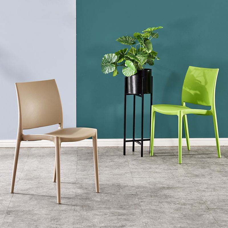 Modern Contemporary Plastic Side Chairs Multicolor Open Back Side Chair Set