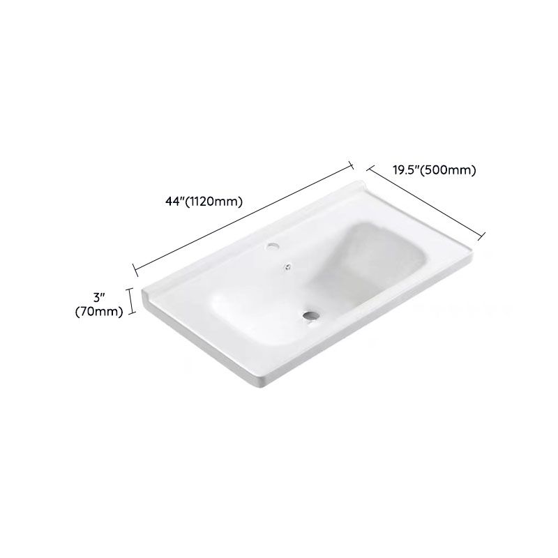 Modern Drop-in Bathroom Sink Porcelain with Overflow Basin Sink(Not Included Faucet)