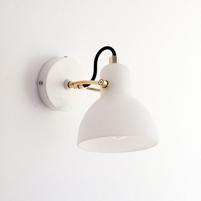 Semplicità contemporanea a cupola luci montate a parete lampada montata a parete in vetro bianco per letto