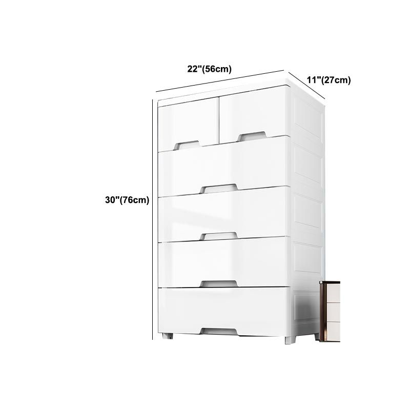 White Plastic Wardrobe Armoire Contemporary Storage Cabinet with Drawer