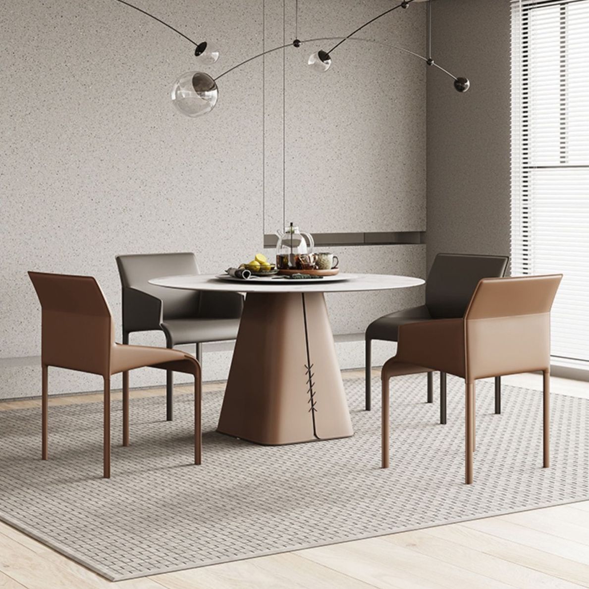 Zeitgenössischer Stil Metal Dining Armstuhl Mattes Finish Square Essstuhl für den Heimgebrauch