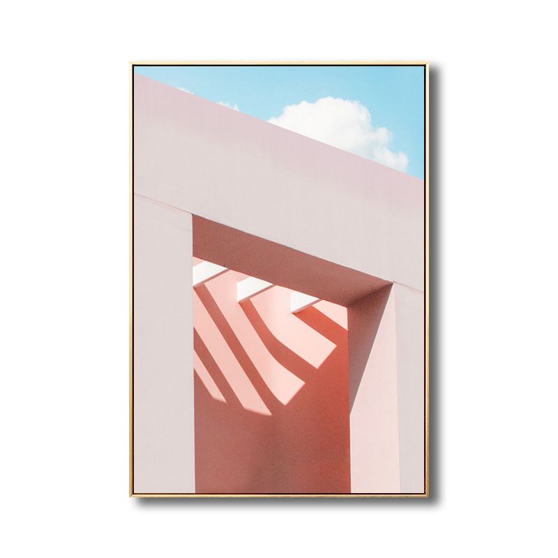 Outdoor Building Painting Nordic Style Canvas Wall Art Print, Multiple Sizes Options