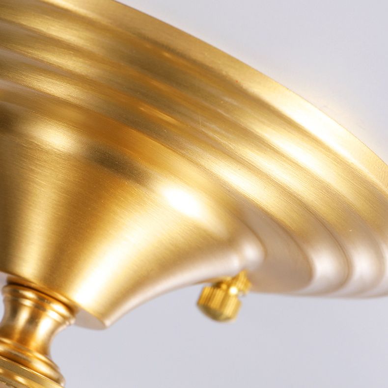 Spherical Glass Semi Flush Ceiling Light Nordic Style Gold Semi Mount Lighting