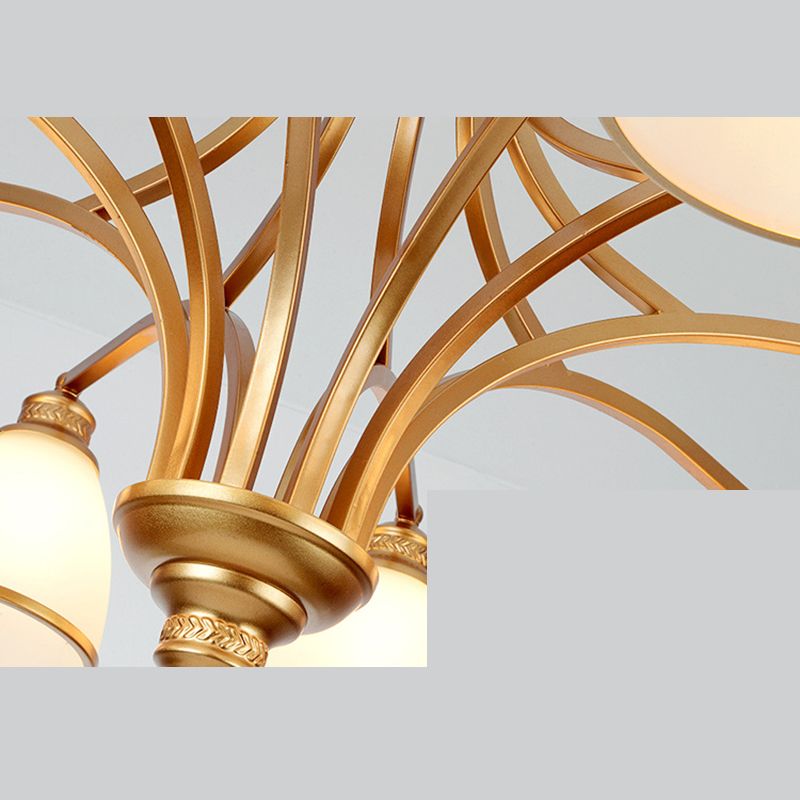 Sputnik Frosted Glass Chandelier Pendant Light Vintage Living Room Chandelier Lighting