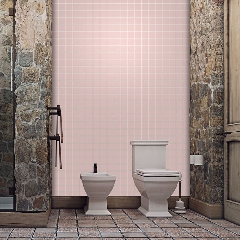 Minimalist Grid Wallpaper Panels for Kitchen 2.2-sq ft Wall Covering in Pastel Color, Easy Peel off