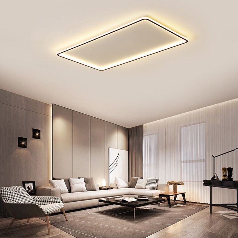 Plafonnier encastré rectangulaire avec abat - jour acrylique pour salon