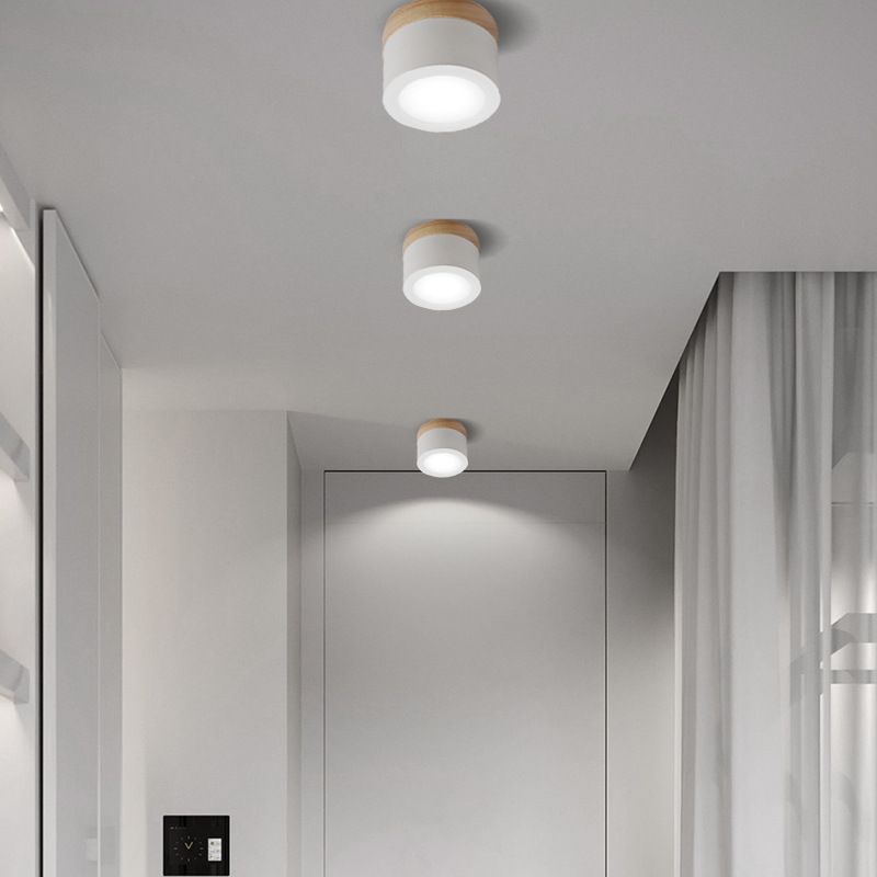 Cylinder Flush Mount Ceiling Fixture Nordic Style LED Metal Flush Ceiling Light Fixture