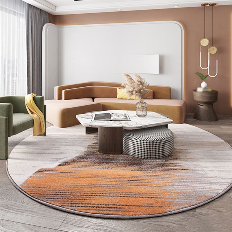 Simplicity Area Rug Abstract Round Rug Polyester Washable Rug for Home Decor
