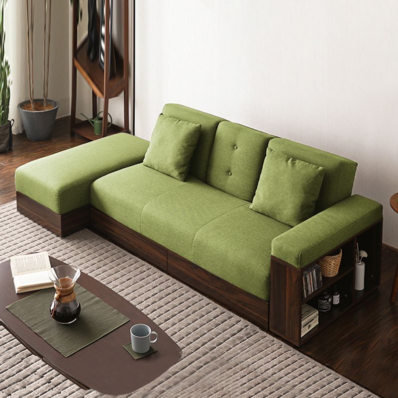 Farmhouse 82.68"L 3-Seat Tight Back Sectional One Arm Sofa Bed with Storage