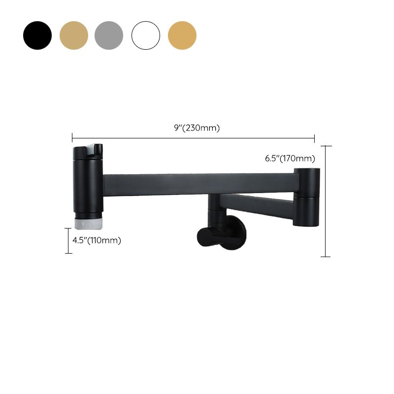 Modern One Handle Wall Mounted Pot Filler Low Arc Profile Filler