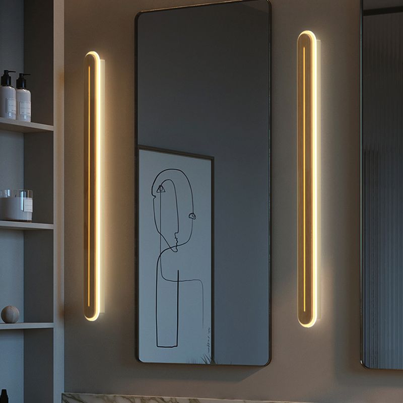 Luci da parete di vanità lineari Vintage Modern Simplicity Speccone parete in legno per bagno