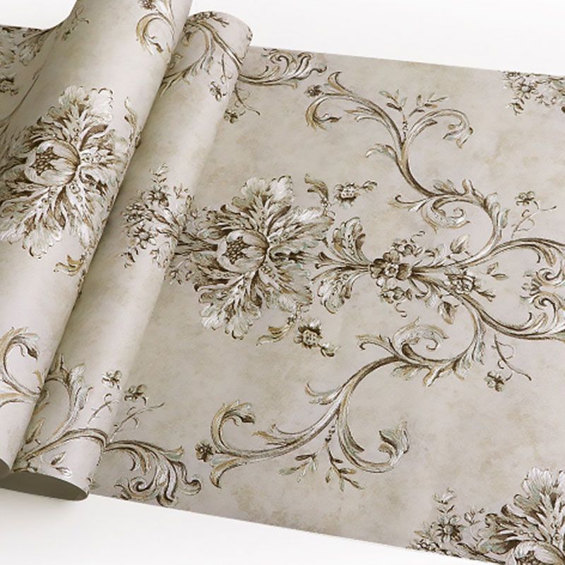 European Damask Design Wallpaper Roll in Pastel Color Living Room Wall Art, 33 ft. x 20.5 in