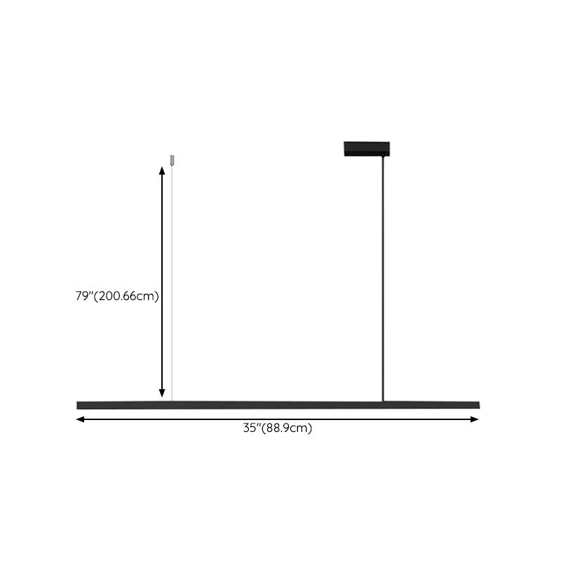 Minimalism Hanging Light Black Linear Island Light Fixture for Dining Room