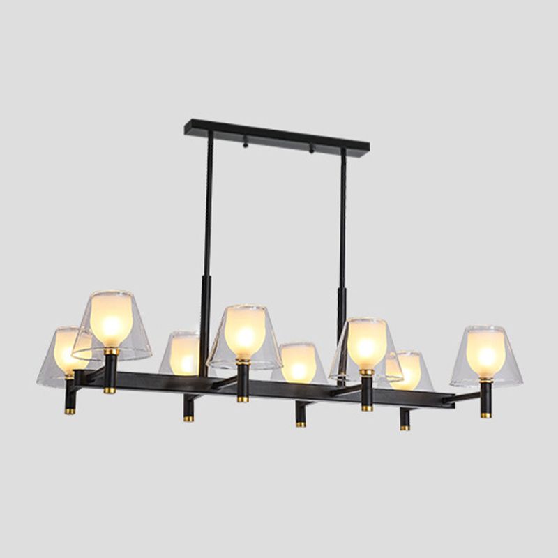 Industrial Sputnik Island Lighting Fixtures Glass Island Lighting in Black