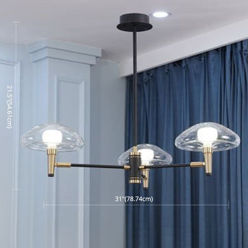 Lámpara de lámpara sombreada de negro simplicidad estilo techo de metal luz colgante de techo