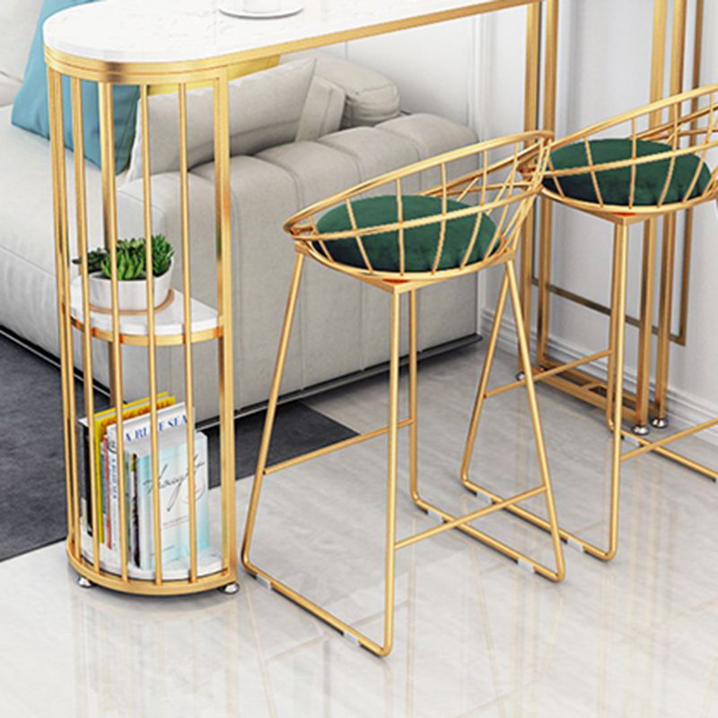 Glam Rectangle Stone Counter Table 1/3 Pieces Bar Table Set for Living Room